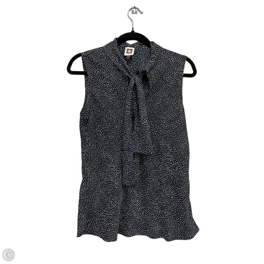 Blouse Sleeveless By Anne Klein In Black & White, Size: 10