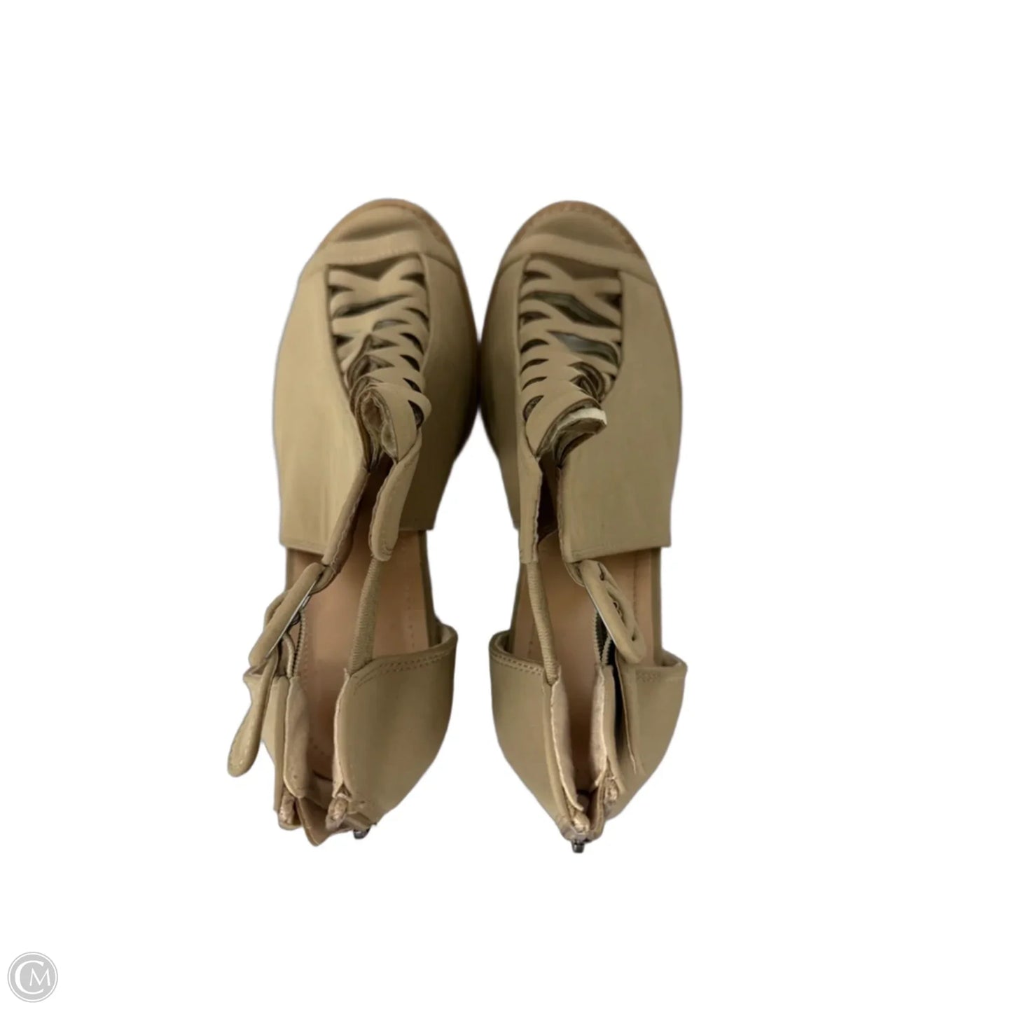 Sandals Heels Block By Clothes Mentor In Tan, Size: 7.5