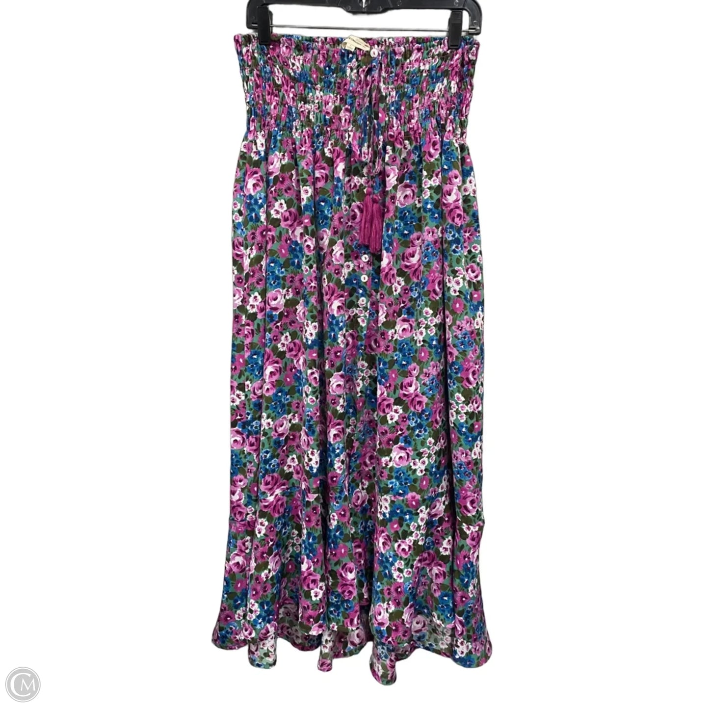 Dress Casual Midi By Ee Some In Green & Pink, Size: L