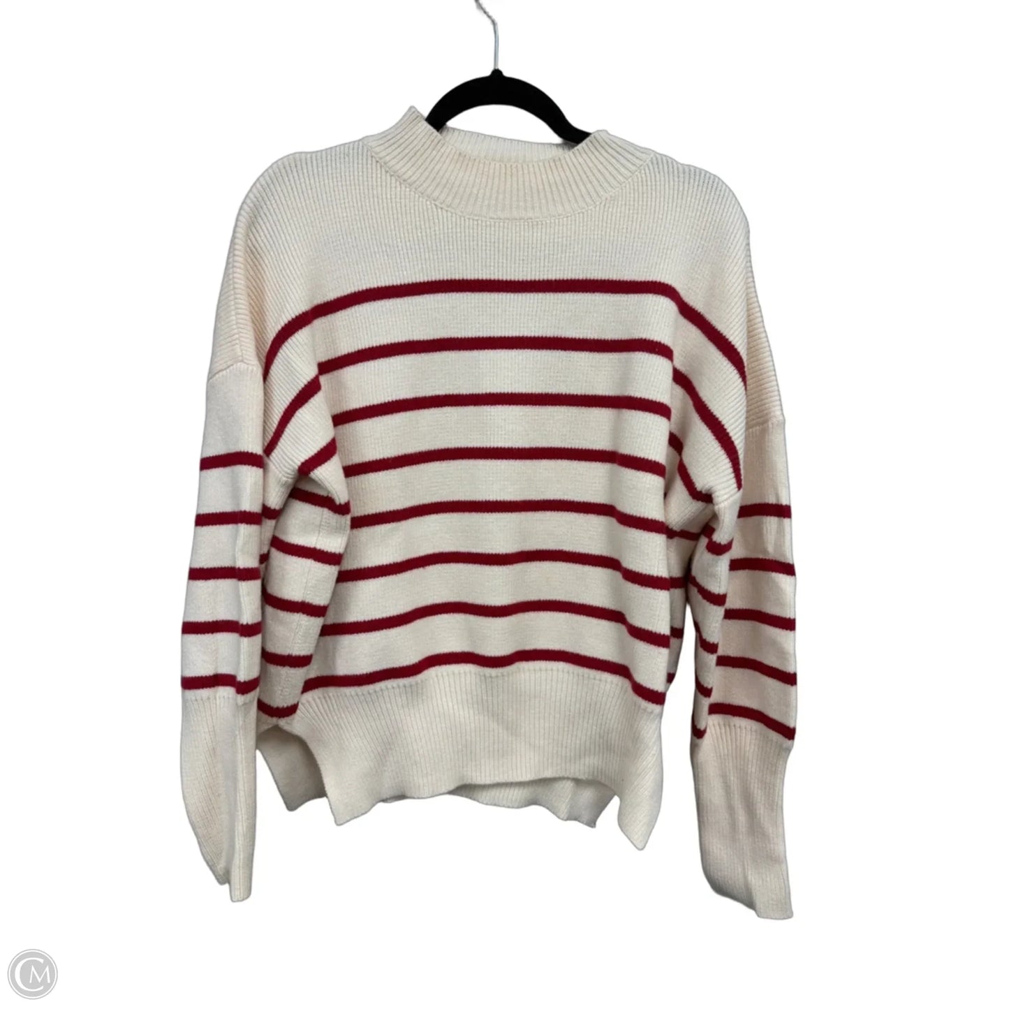 Sweater By Ee Some In Cream & Red, Size: S