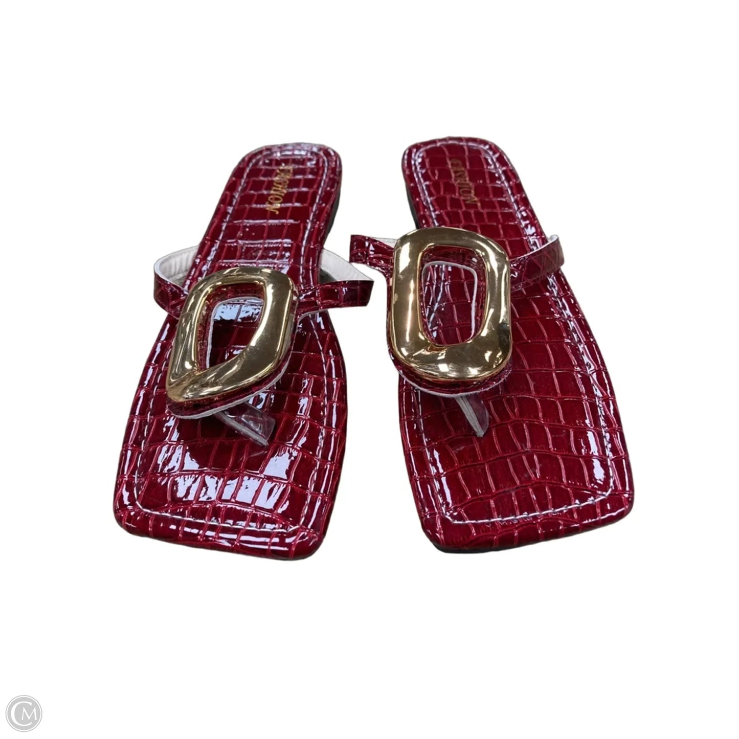 Sandals Flats By Clothes Mentor In Gold & Red, Size: 11.5