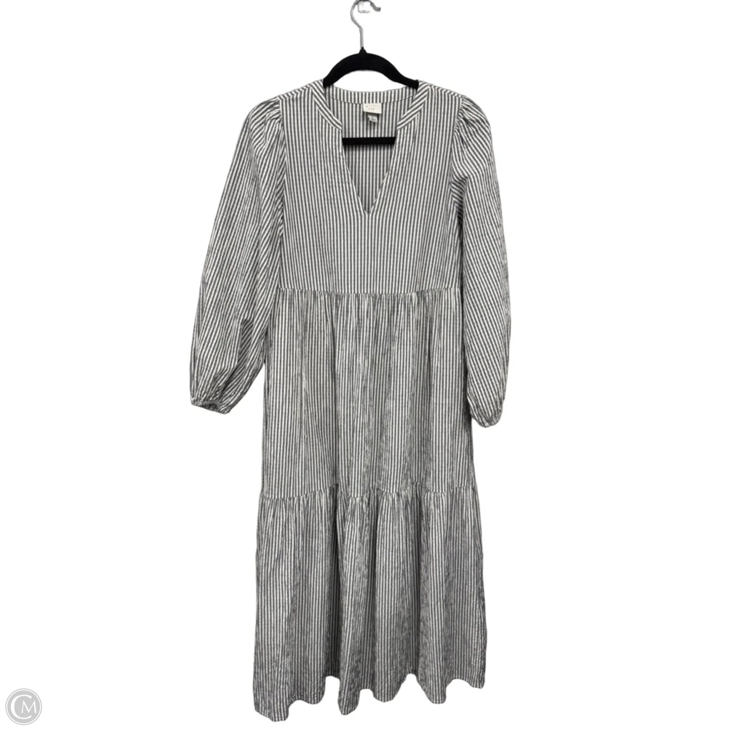 Dress Casual Midi By A New Day In Cream & Grey, Size: S