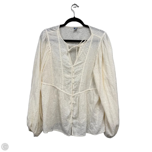 Top Long Sleeve By Old Navy In Cream, Size: M