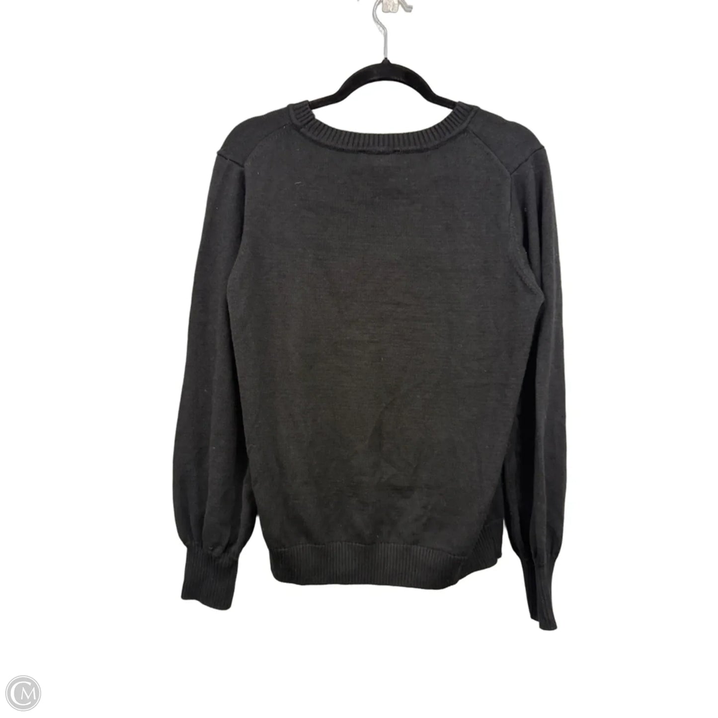 Sweater Designer By Karl Lagerfeld In Black & Gold, Size: M
