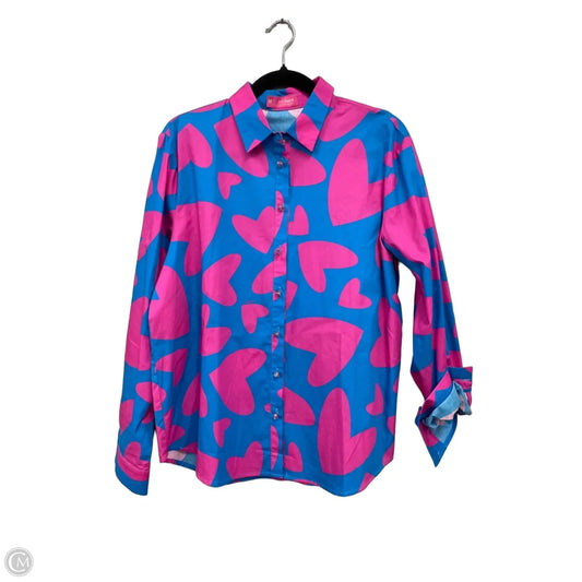Top Long Sleeve By Clothes Mentor In Blue & Pink, Size: M