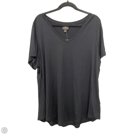 Top Short Sleeve Basic By Jm Collections In Black, Size: 2x
