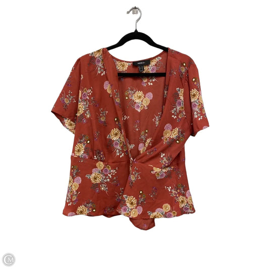 Top Short Sleeve By Forever 21 In Orange & Purple, Size: 2x