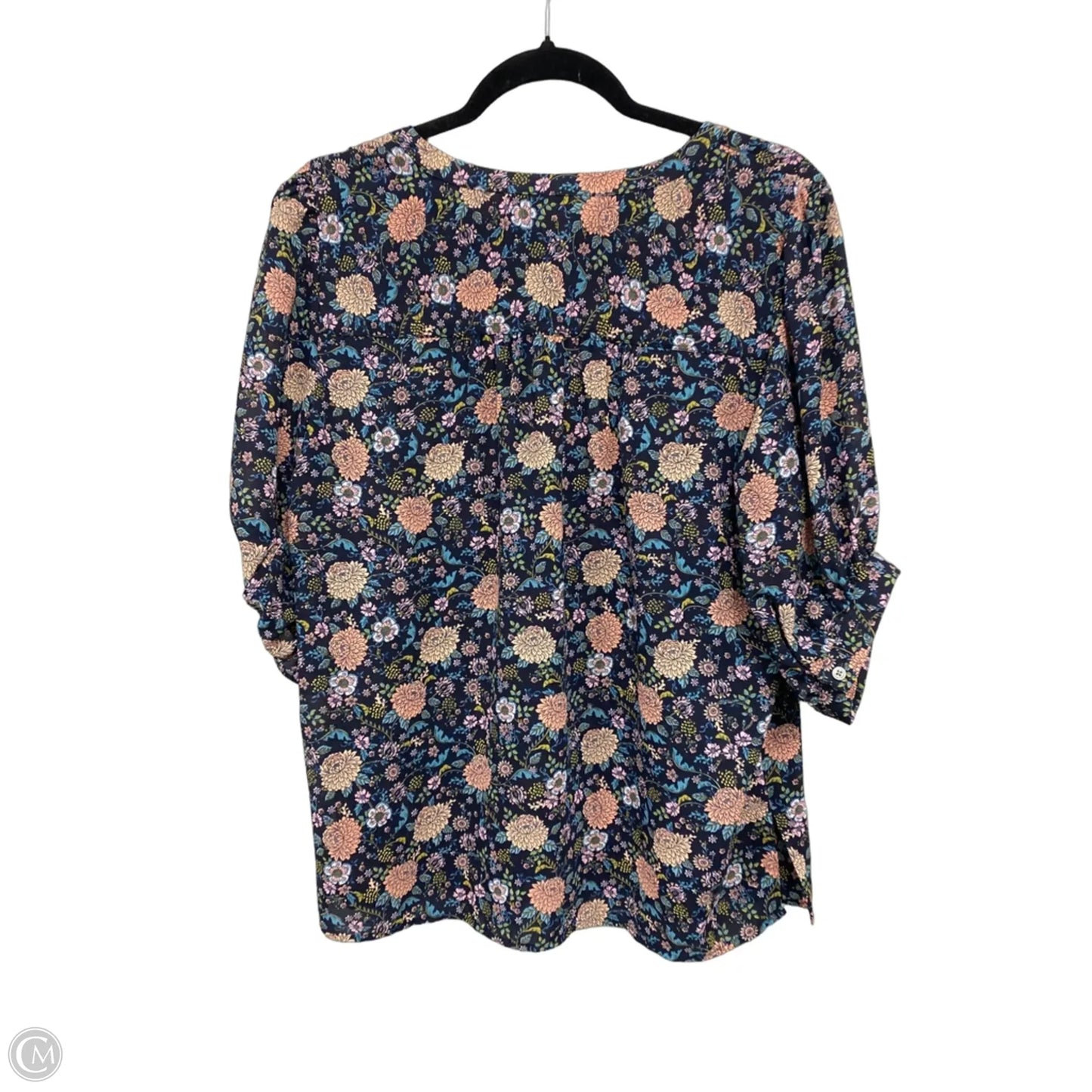 Top Short Sleeve By Loft In Blue & Pink, Size: M