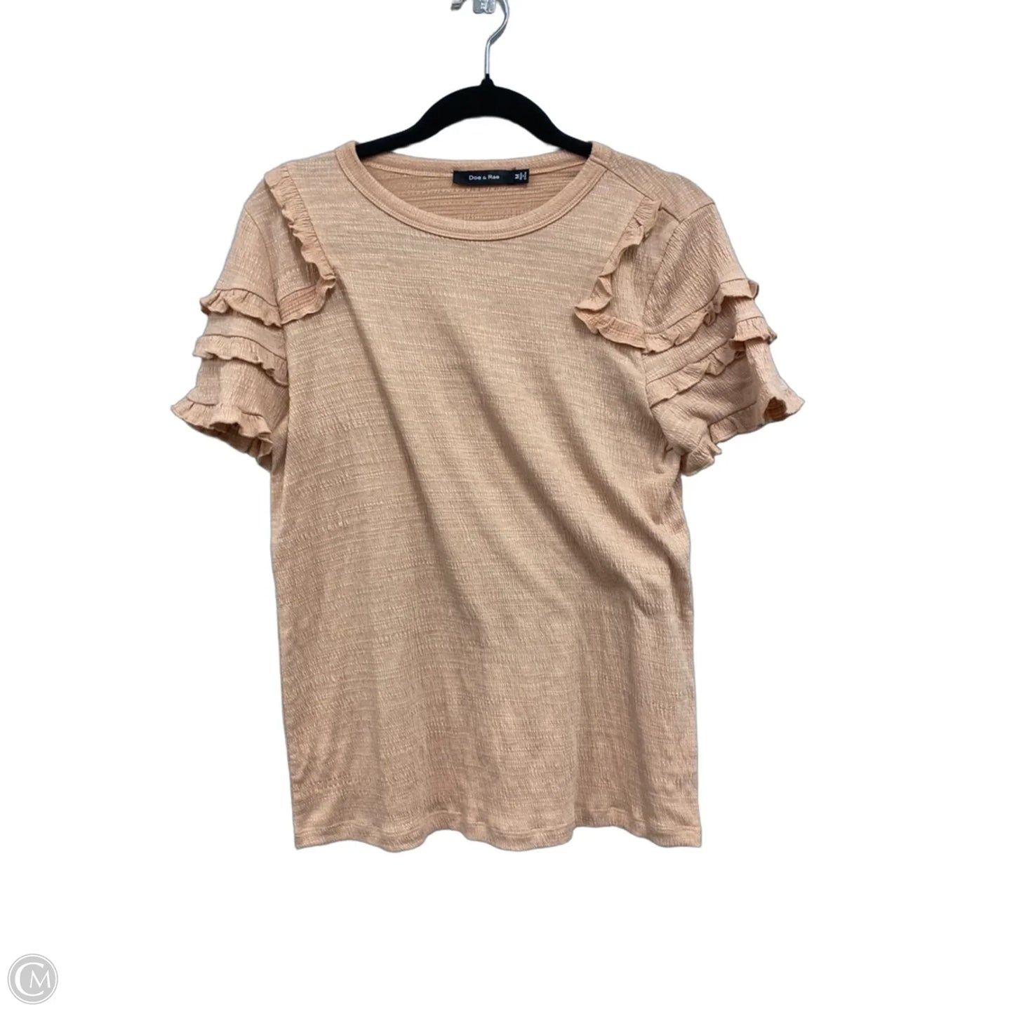 Top Short Sleeve By Doe & Rae In Peach, Size: M