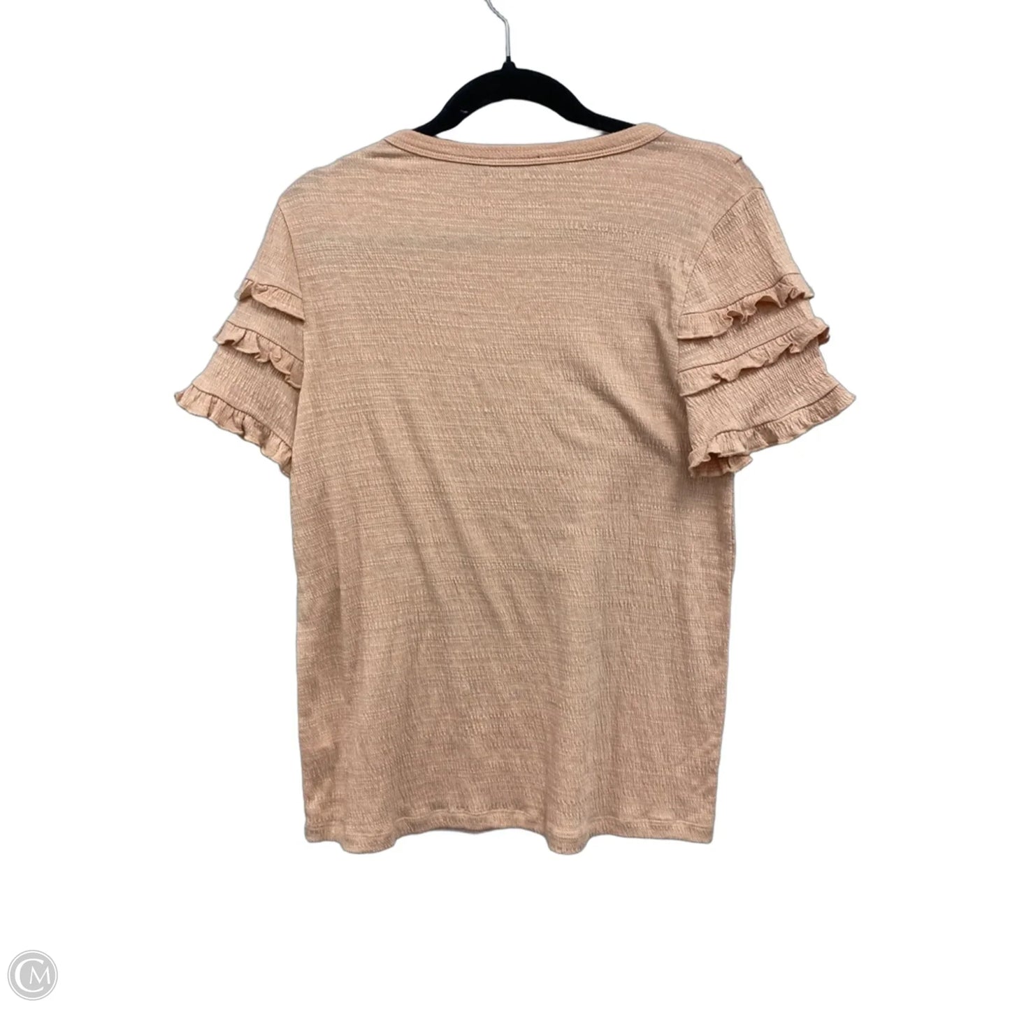 Top Short Sleeve By Doe & Rae In Peach, Size: M