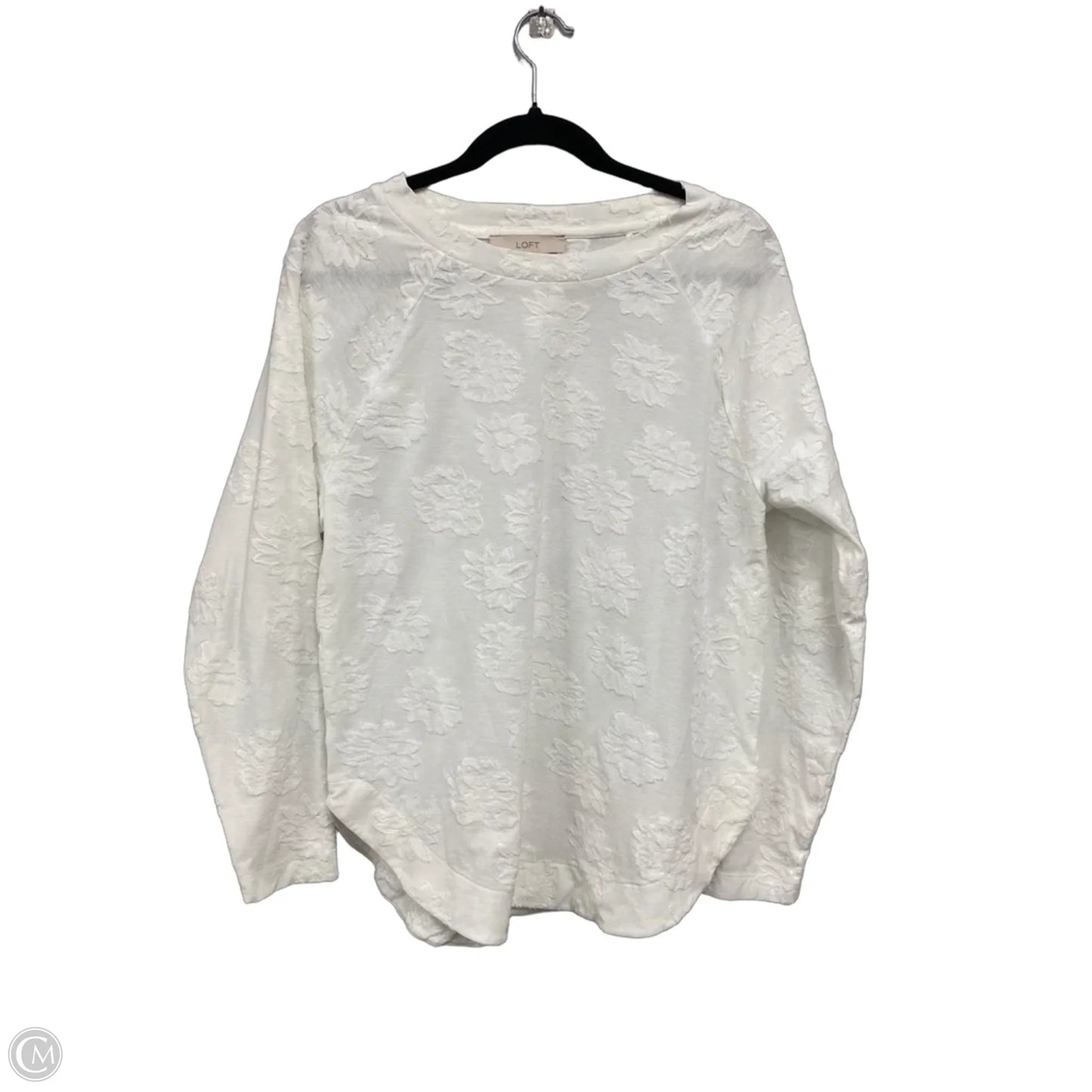 Top Long Sleeve By Loft In White, Size: M