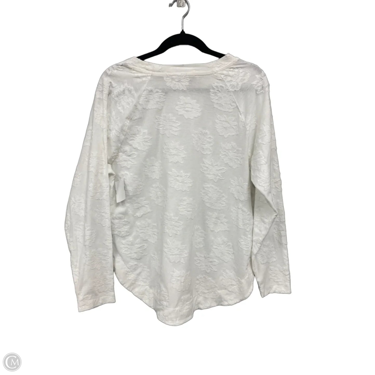 Top Long Sleeve By Loft In White, Size: M