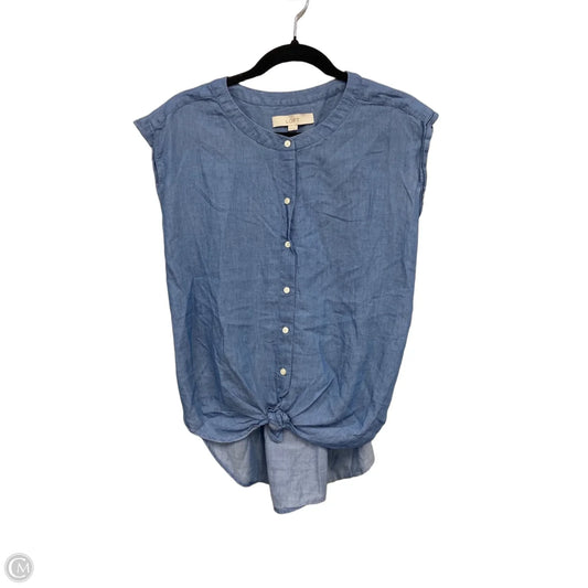 Top Sleeveless By Loft In Blue, Size: S
