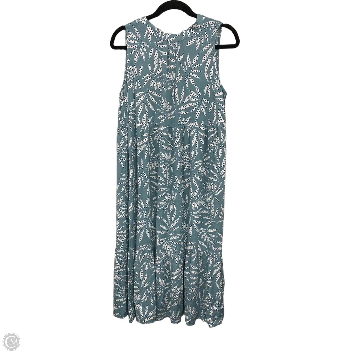 Dress Casual Midi By Loft In Green & White, Size: S