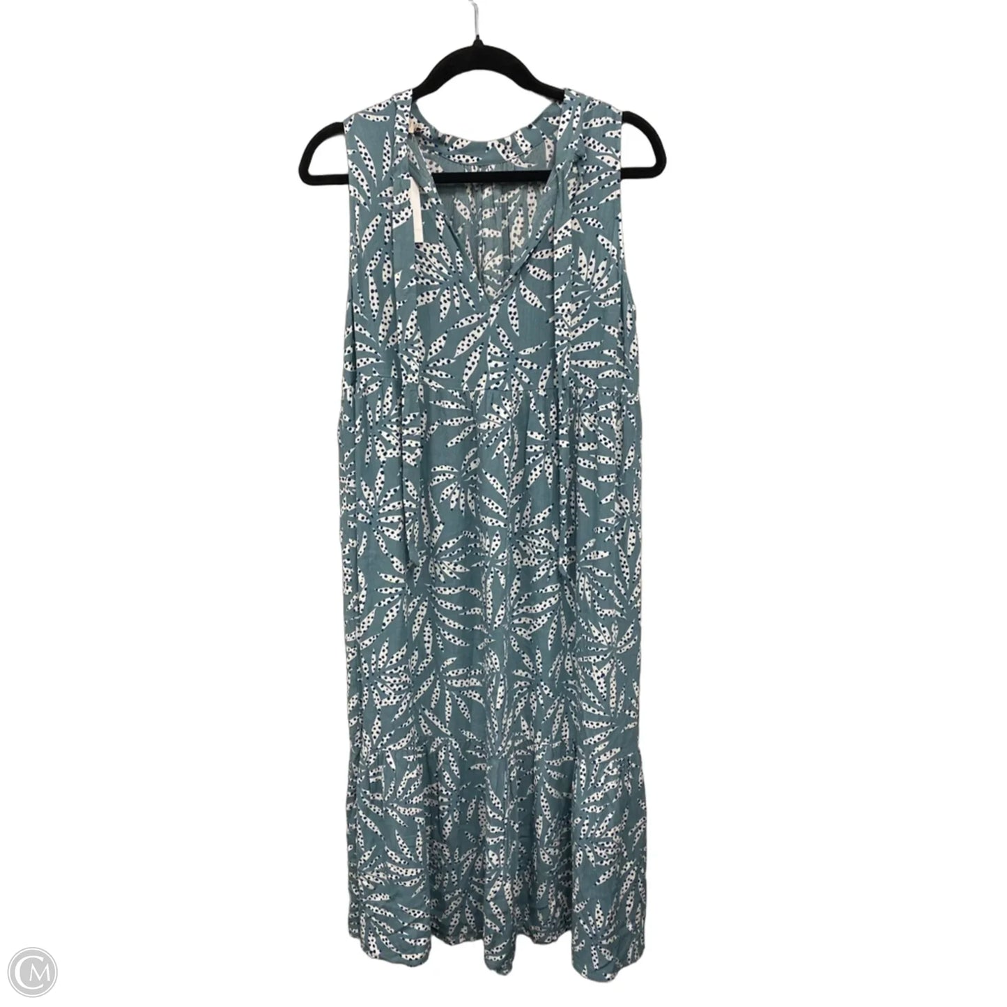 Dress Casual Midi By Loft In Green & White, Size: S