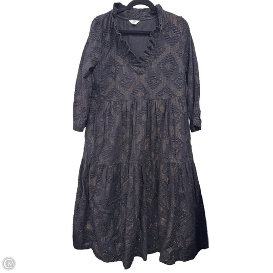 Dress Casual Midi By Crown And Ivy In Black & Gold, Size: L