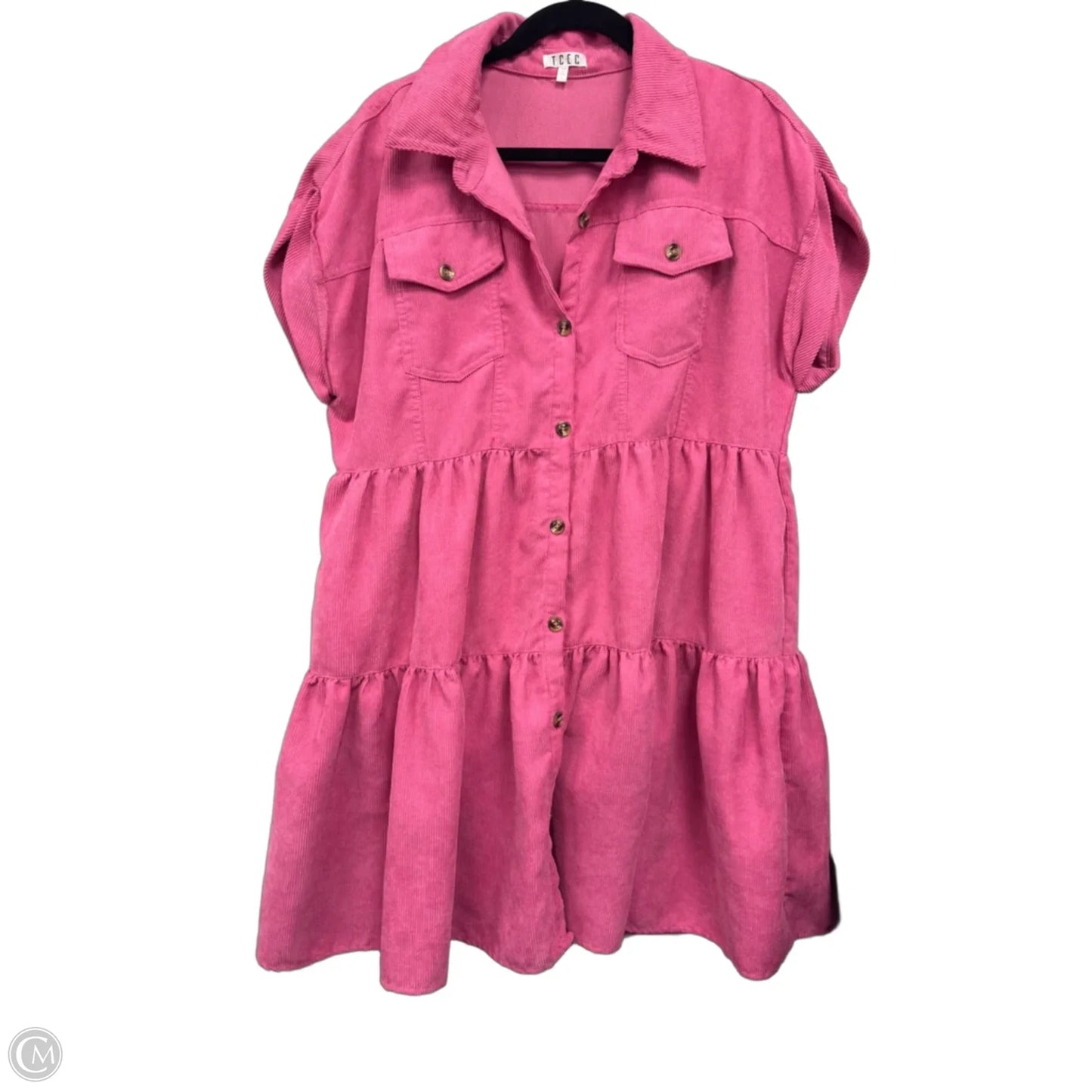 Dress Casual Short By Tcec In Pink, Size: L