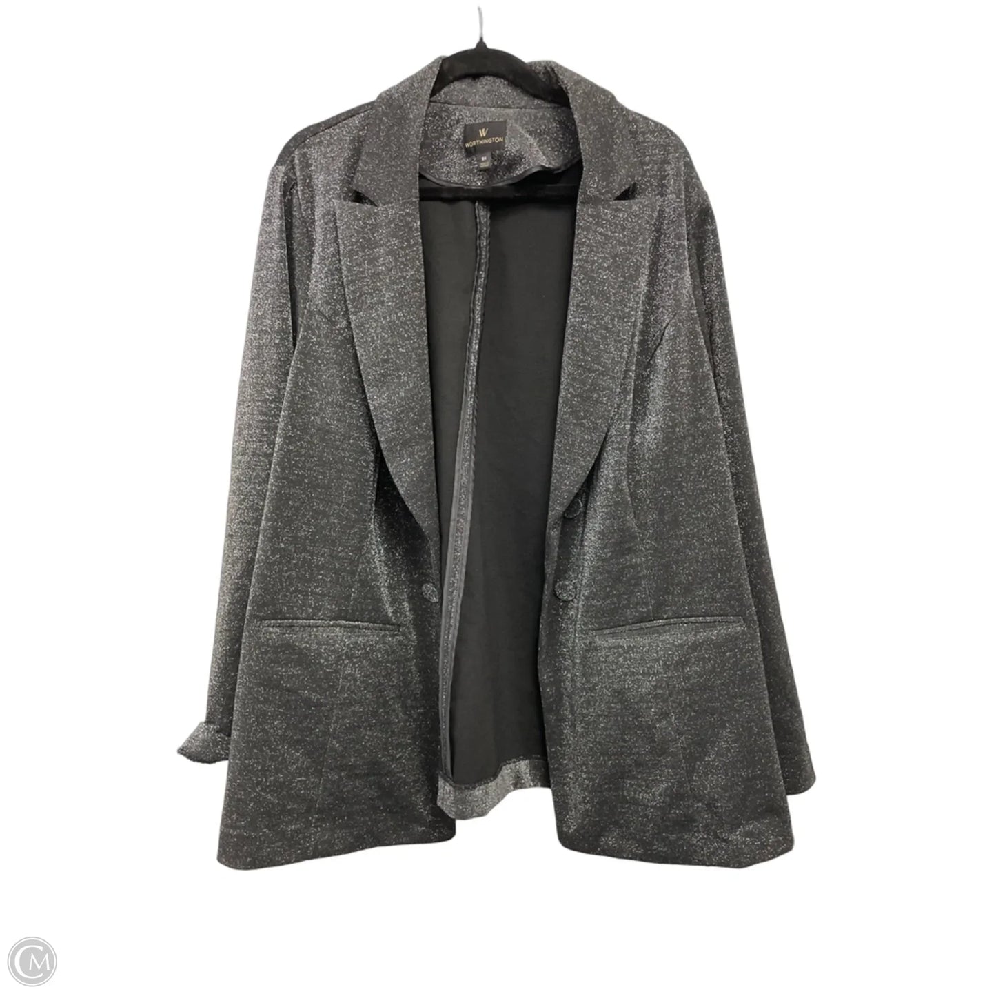 Blazer By Worthington In Black & Silver, Size: 3x