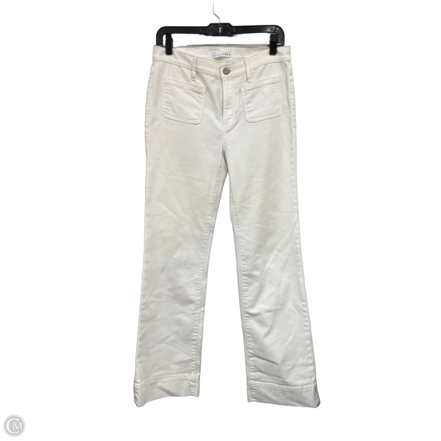 Jeans Flared By Loft In White, Size: 4