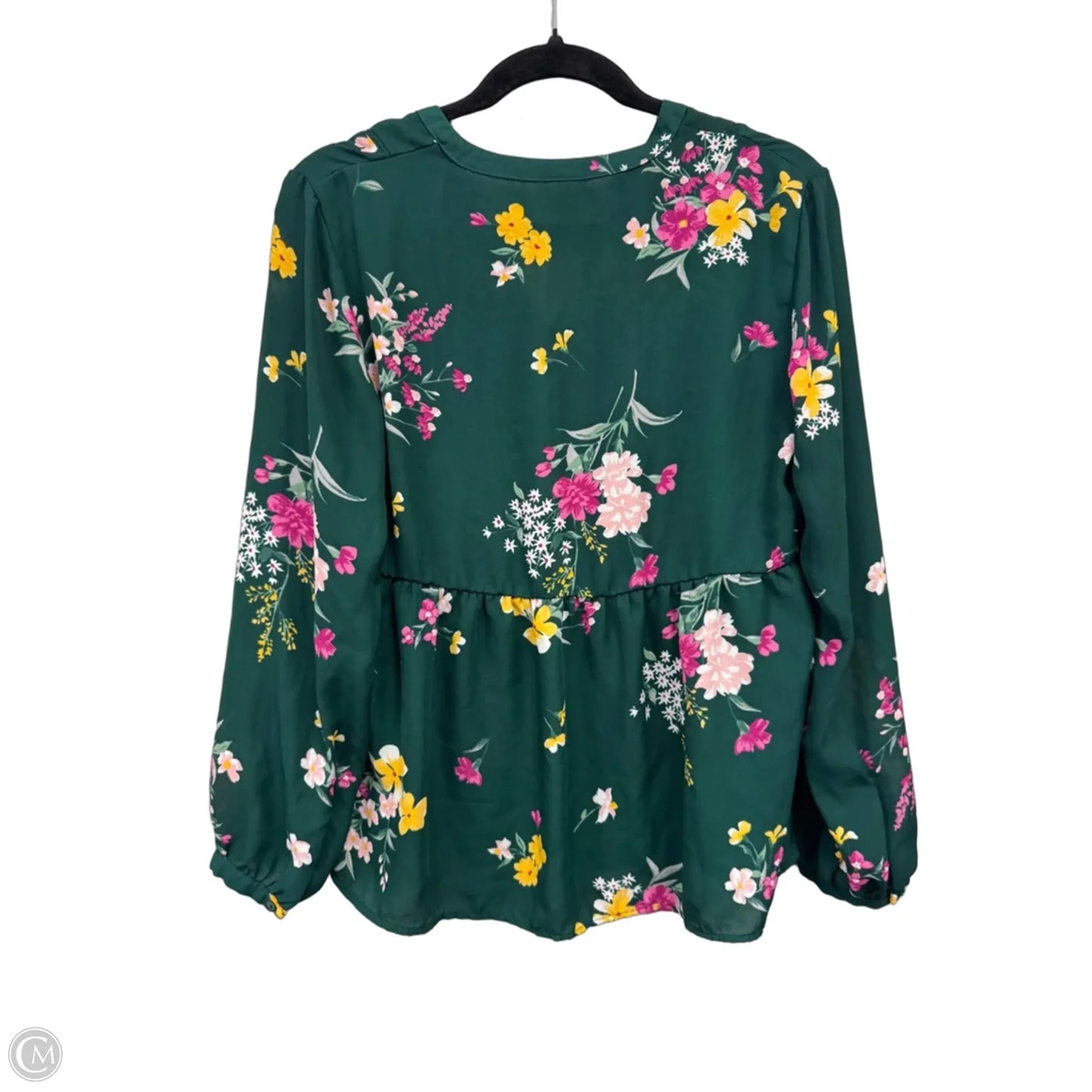 Top Long Sleeve By Old Navy In Green & Yellow, Size: M