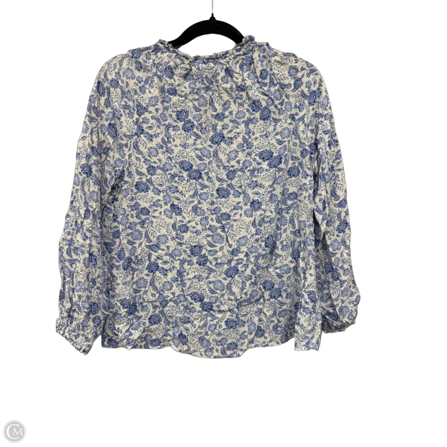 Top Long Sleeve By Old Navy In Blue & White, Size: S