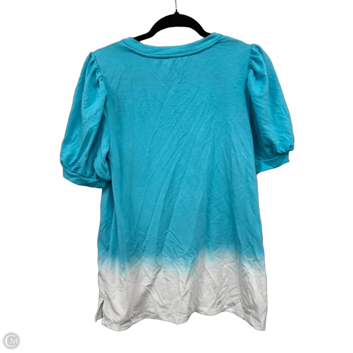 Top Short Sleeve By Crown And Ivy In Blue & White, Size: S