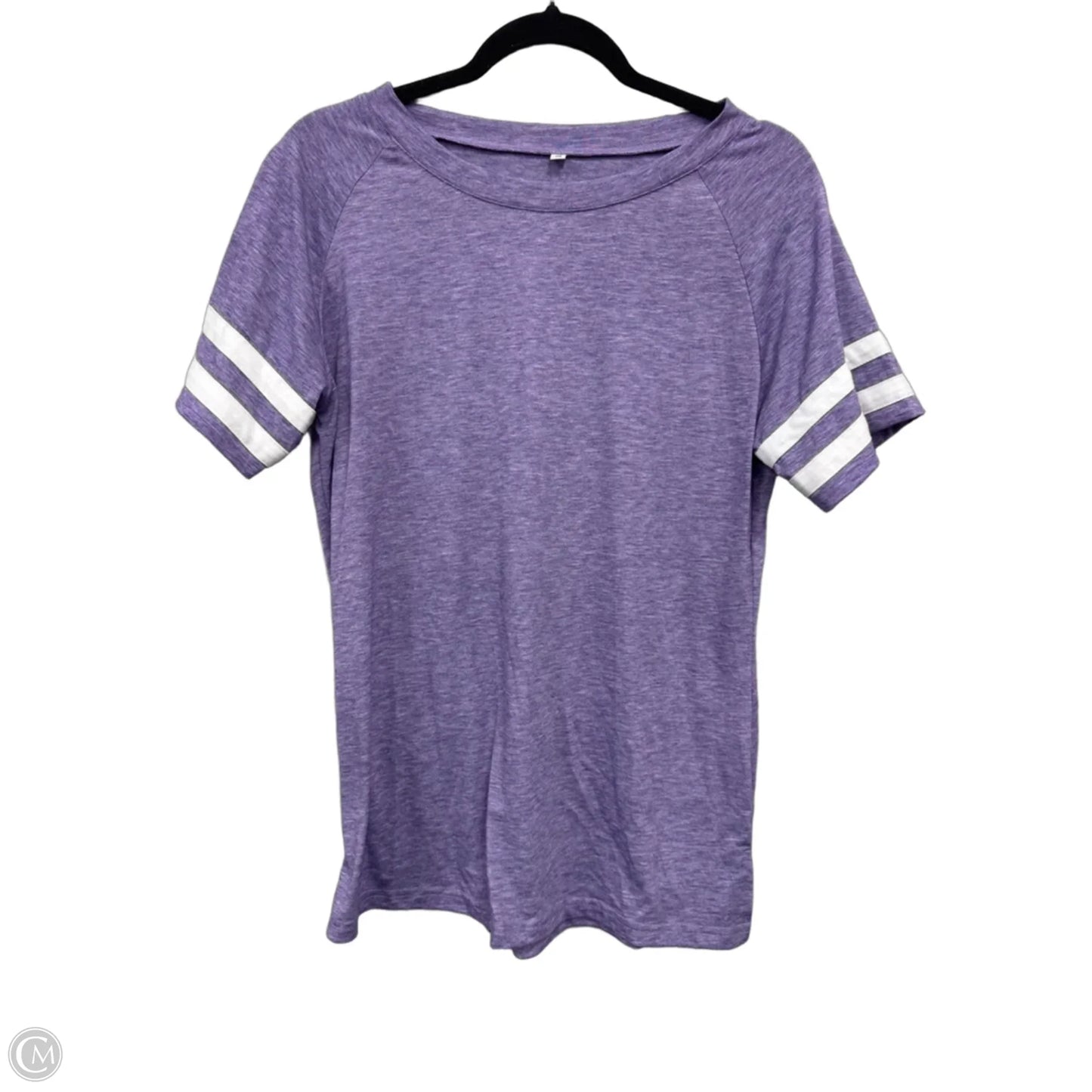 Top Short Sleeve By Clothes Mentor In Purple & White, Size: M