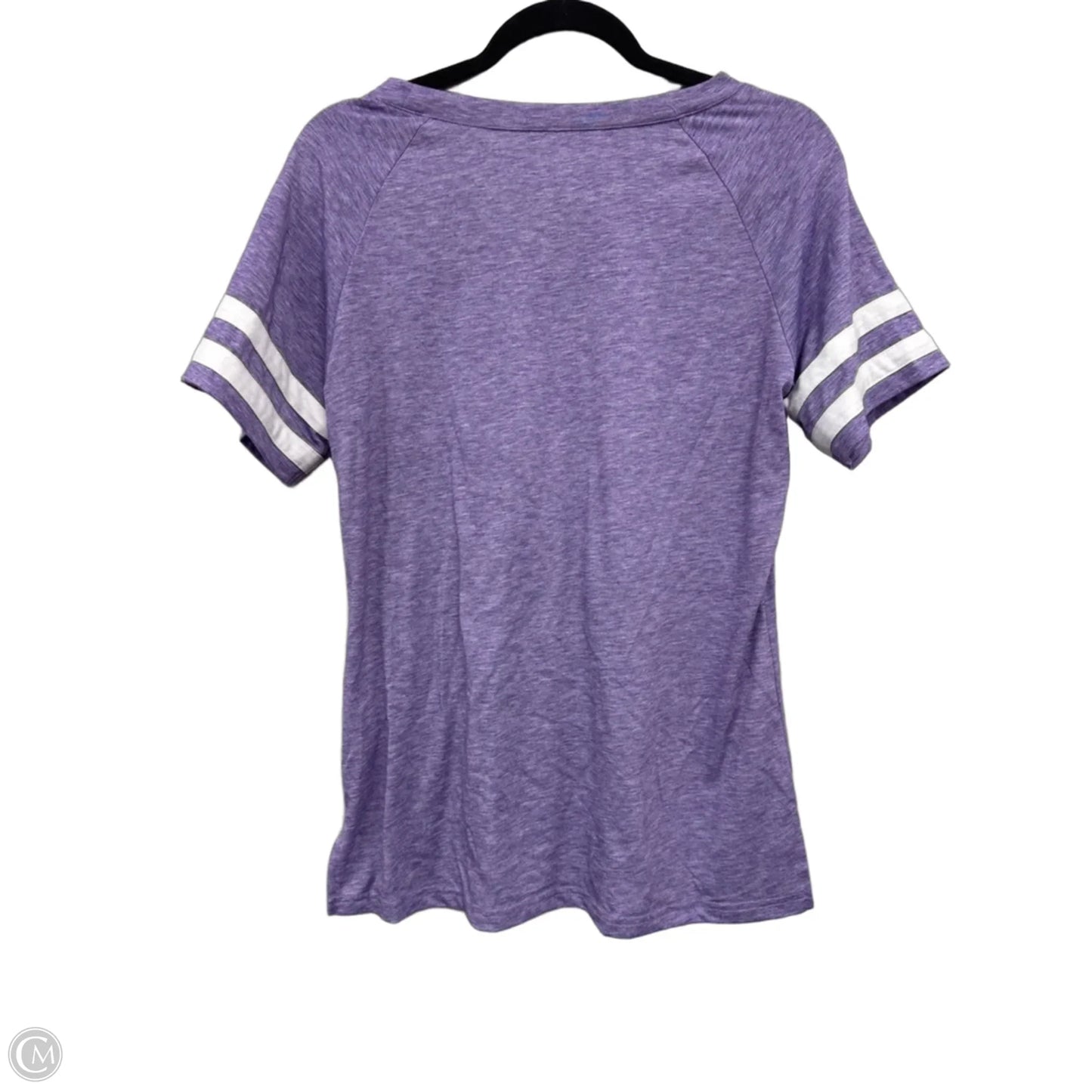 Top Short Sleeve By Clothes Mentor In Purple & White, Size: M