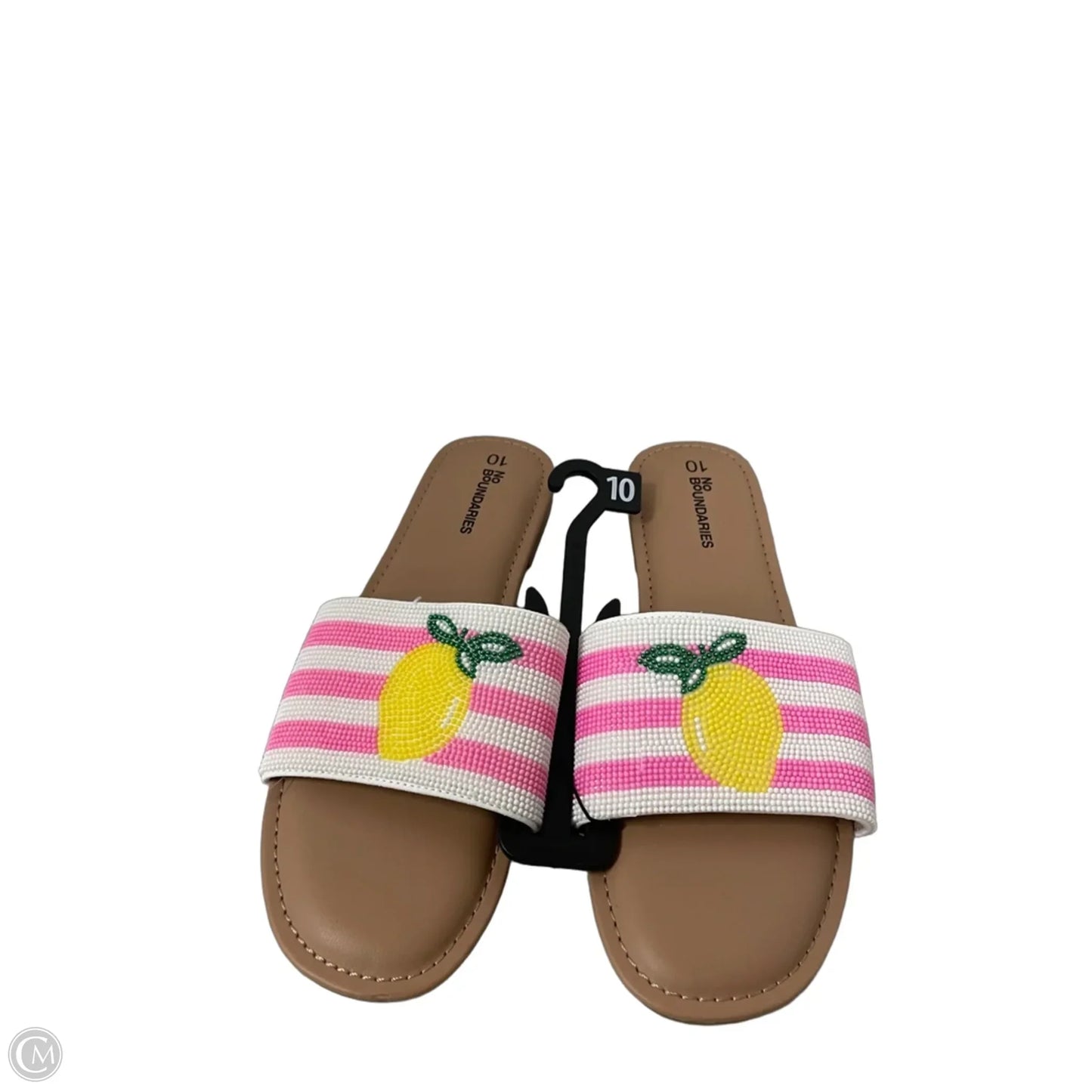 Sandals Flats By No Boundaries In Pink & White, Size: 10