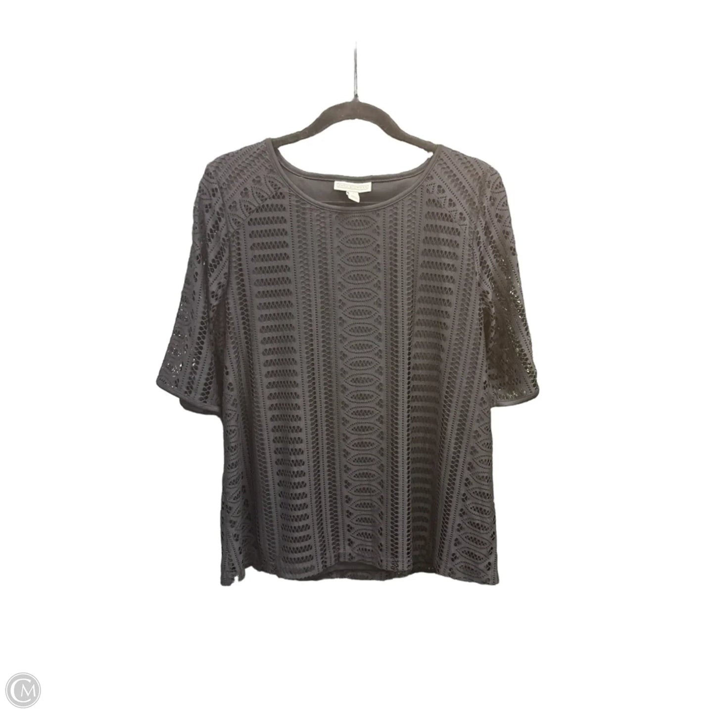 Top Short Sleeve By Dana Buchman In Black, Size: L