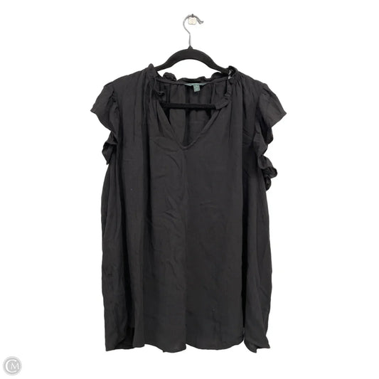Top Short Sleeve By Terra & Sky In Black, Size: 2x