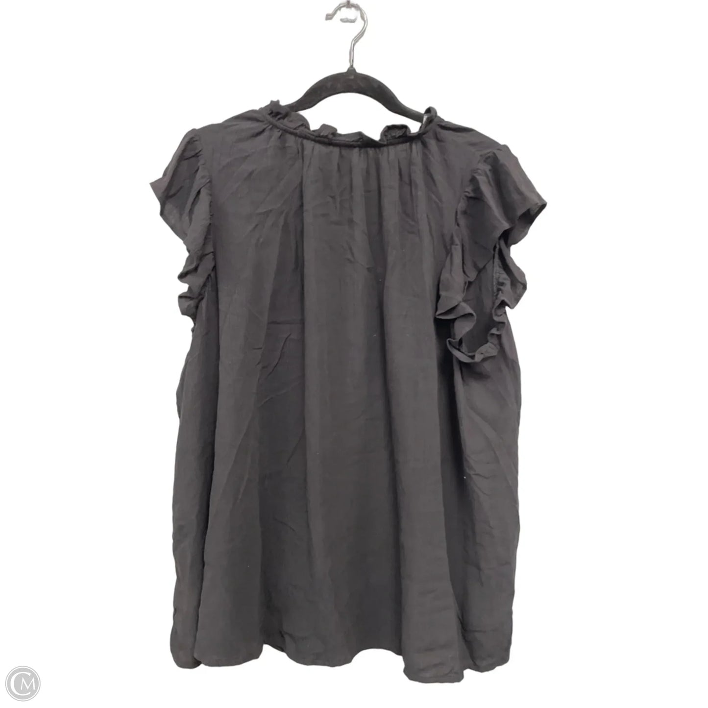 Top Short Sleeve By Terra & Sky In Black, Size: 2x