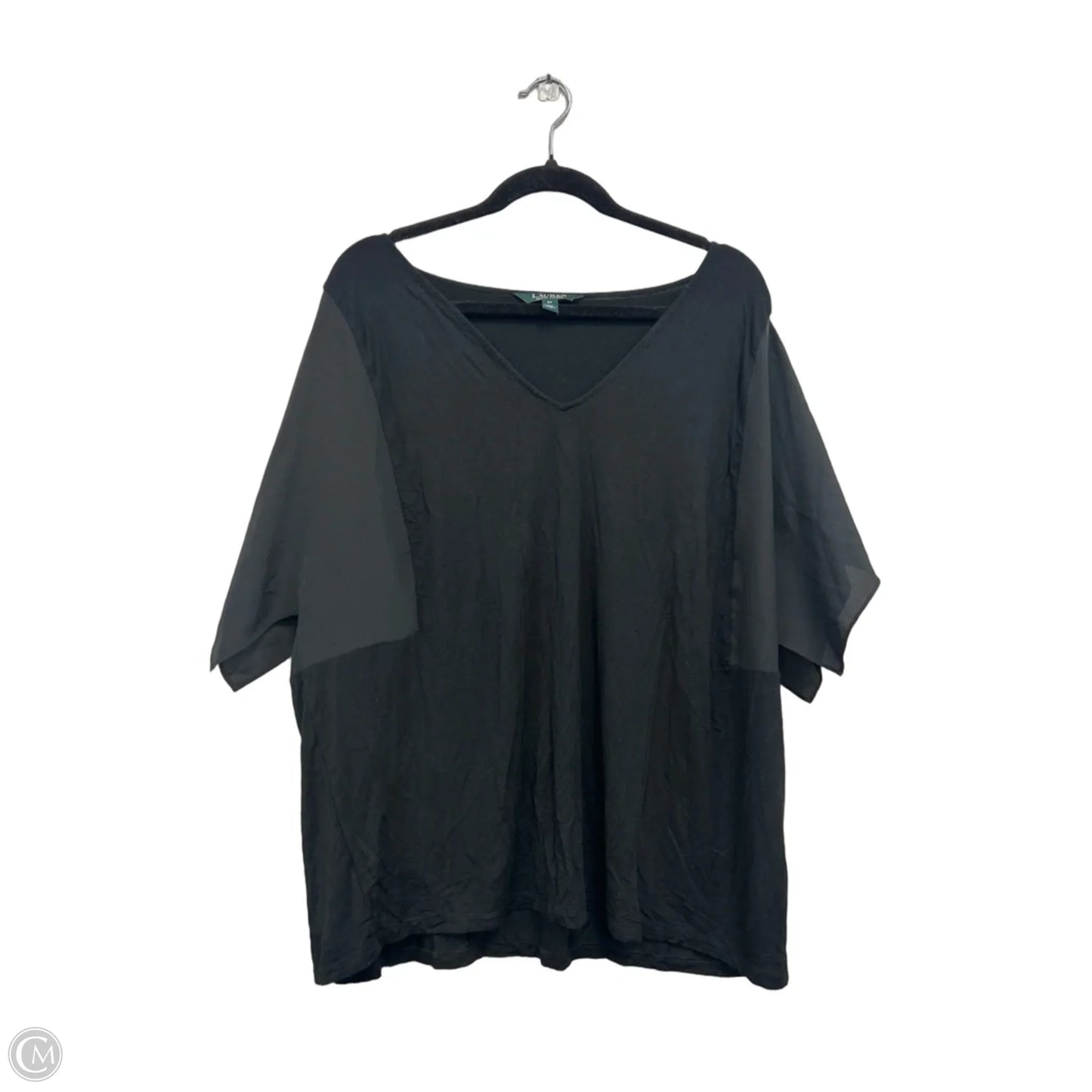 Top Short Sleeve By Lauren By Ralph Lauren In Black, Size: 2x