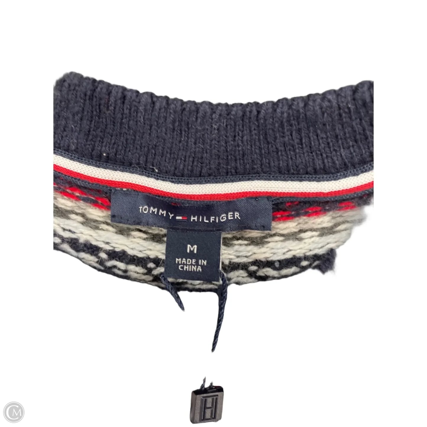 Sweater By Tommy Hilfiger In Blue & Red & White, Size: M