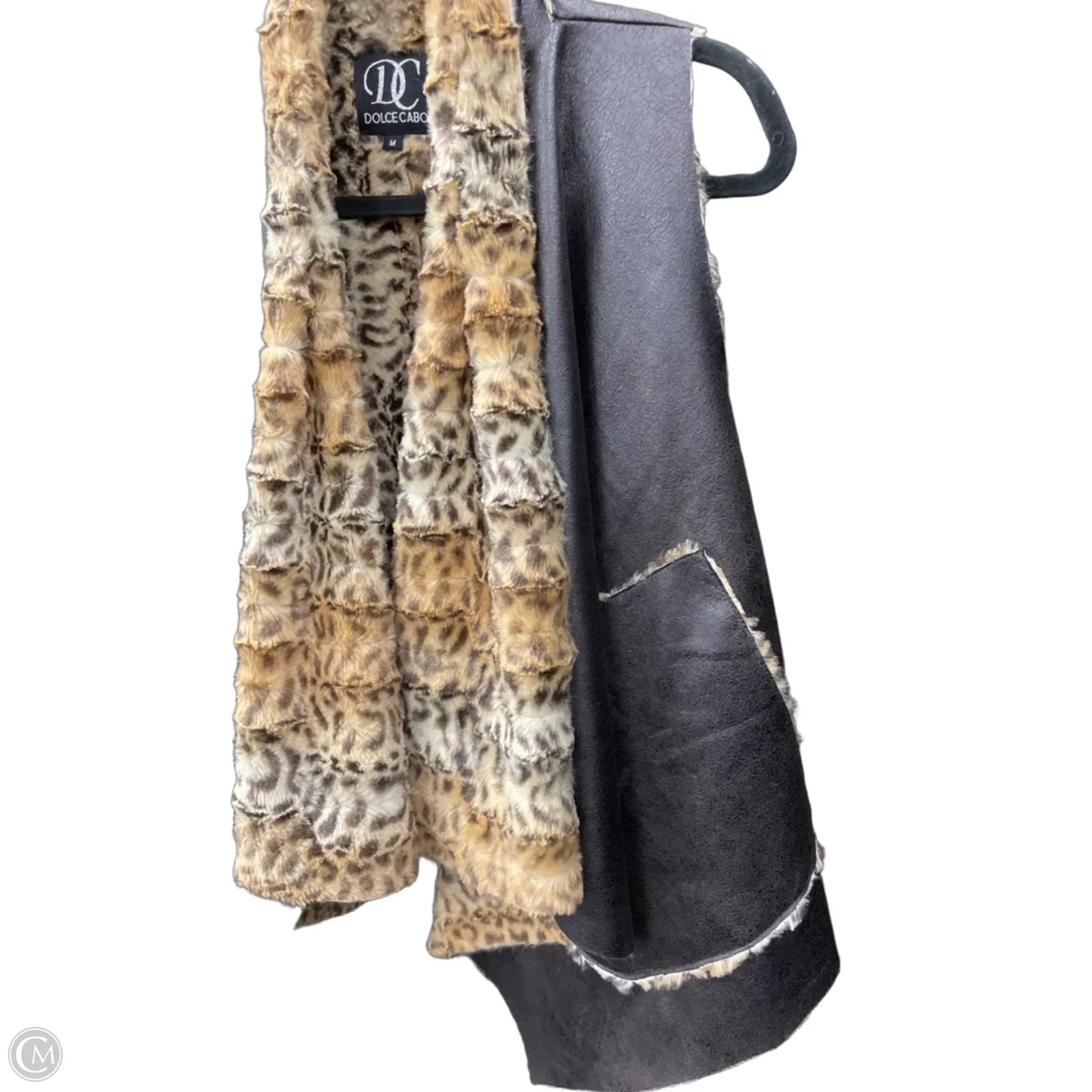 Vest Faux Fur & Sherpa By Clothes Mentor In Brown & Tan, Size: M