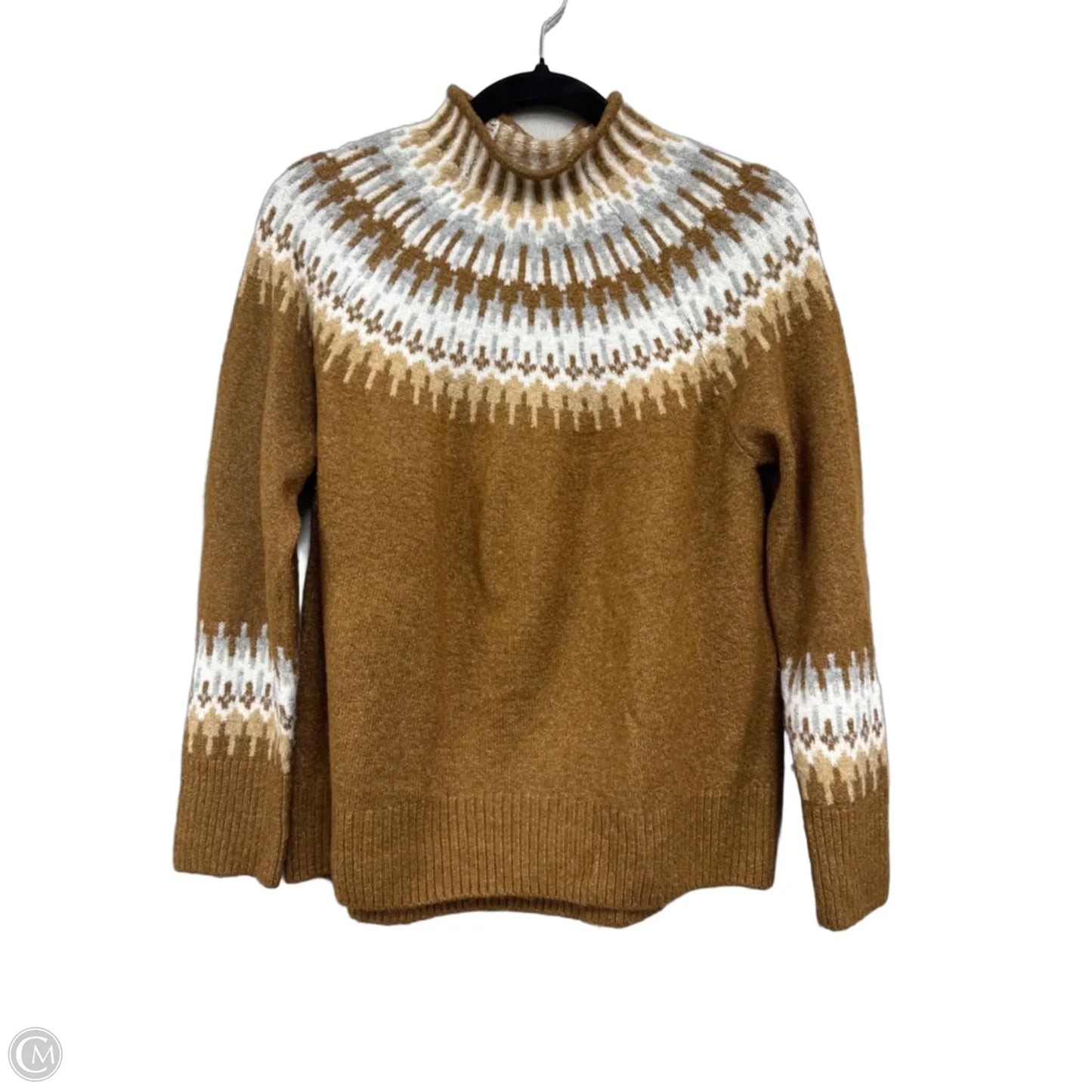 Sweater By Cece In Brown & Cream, Size: S