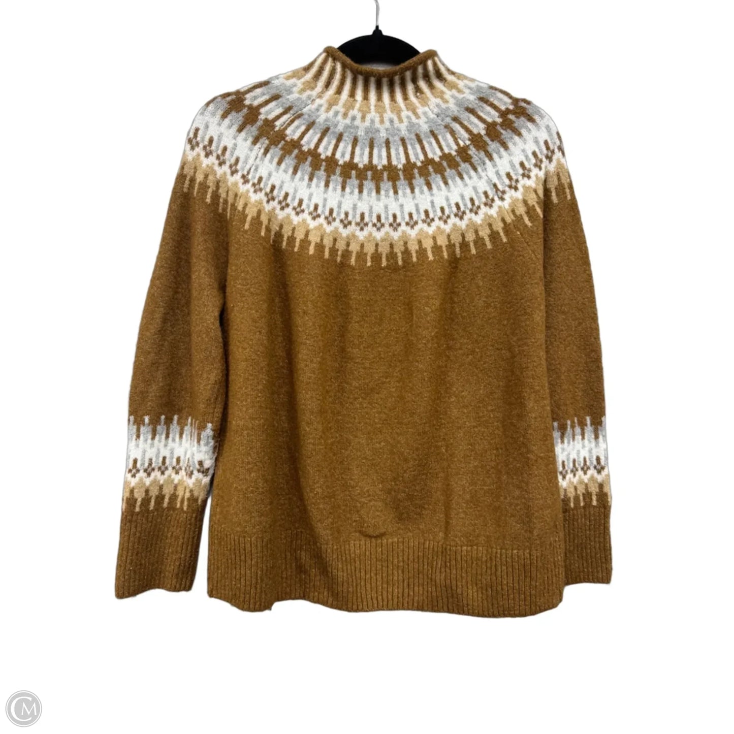 Sweater By Cece In Brown & Cream, Size: S