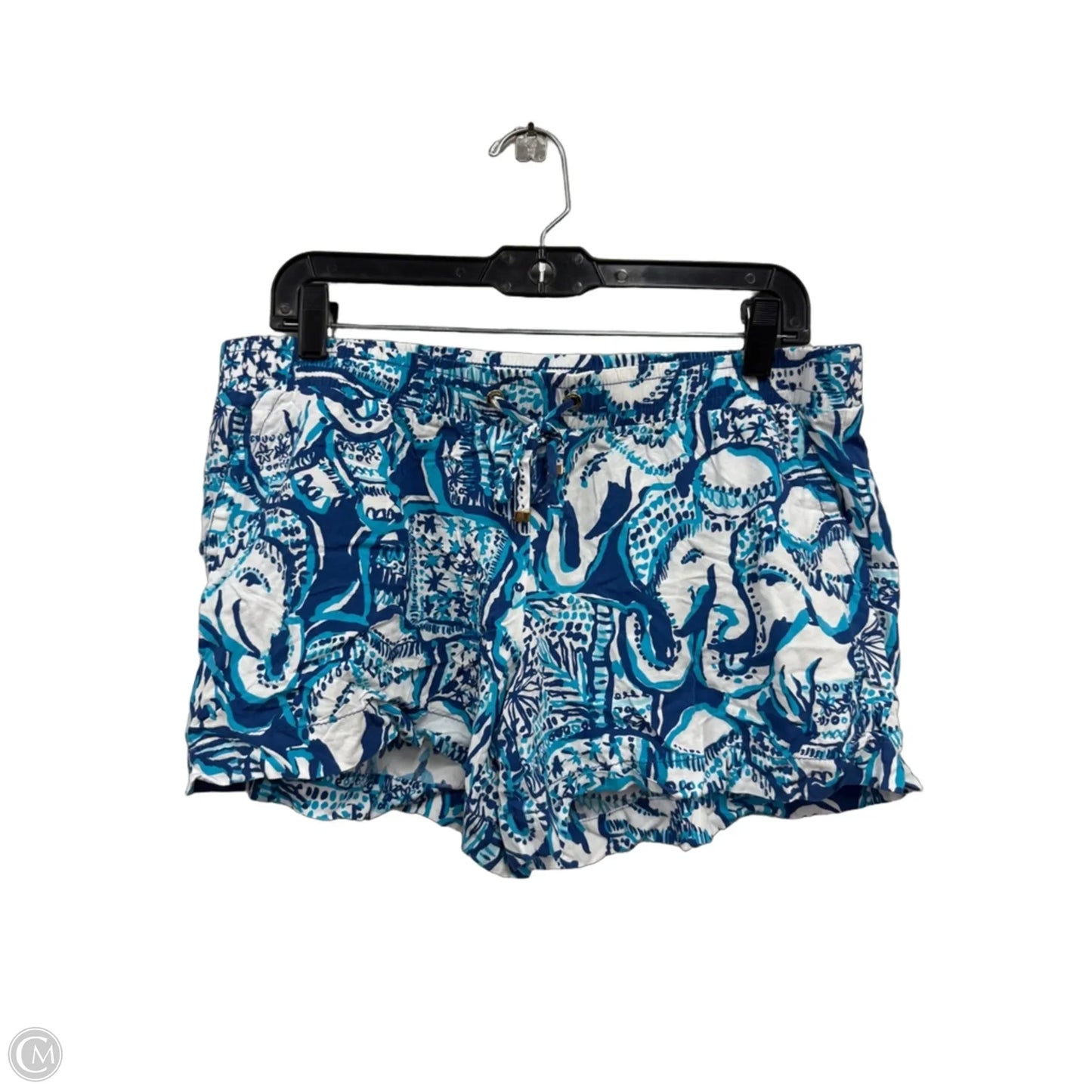 Shorts Designer By Lilly Pulitzer In Blue & White, Size: L