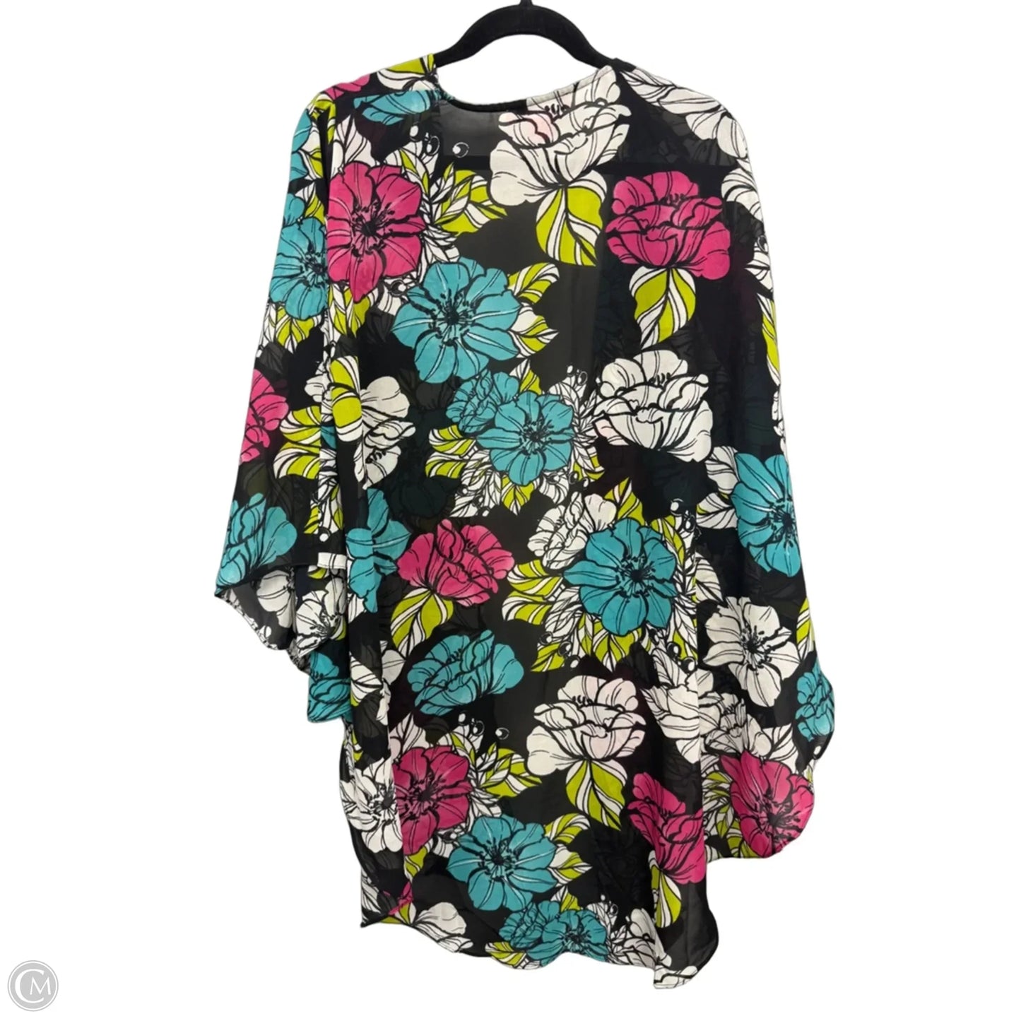 Kimono By Betsey Johnson In Black & Pink, Size: Osfm