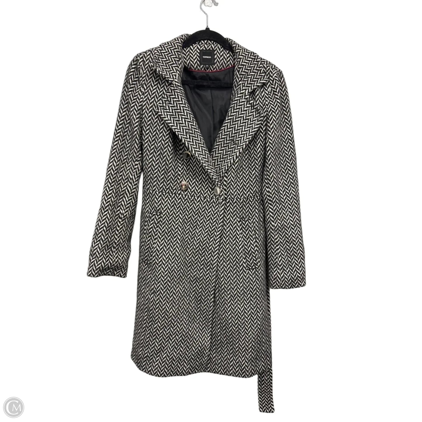 Coat Other By Express In Black & White, Size: M