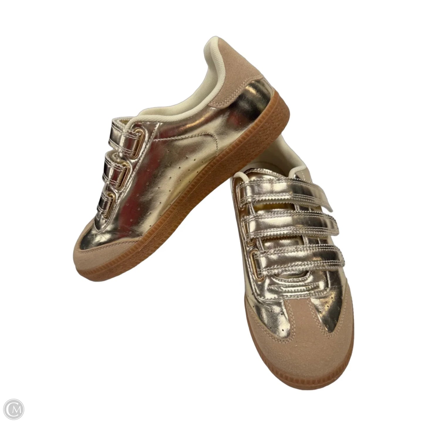 Shoes Sneakers By Clothes Mentor In Gold & Tan, Size: 10