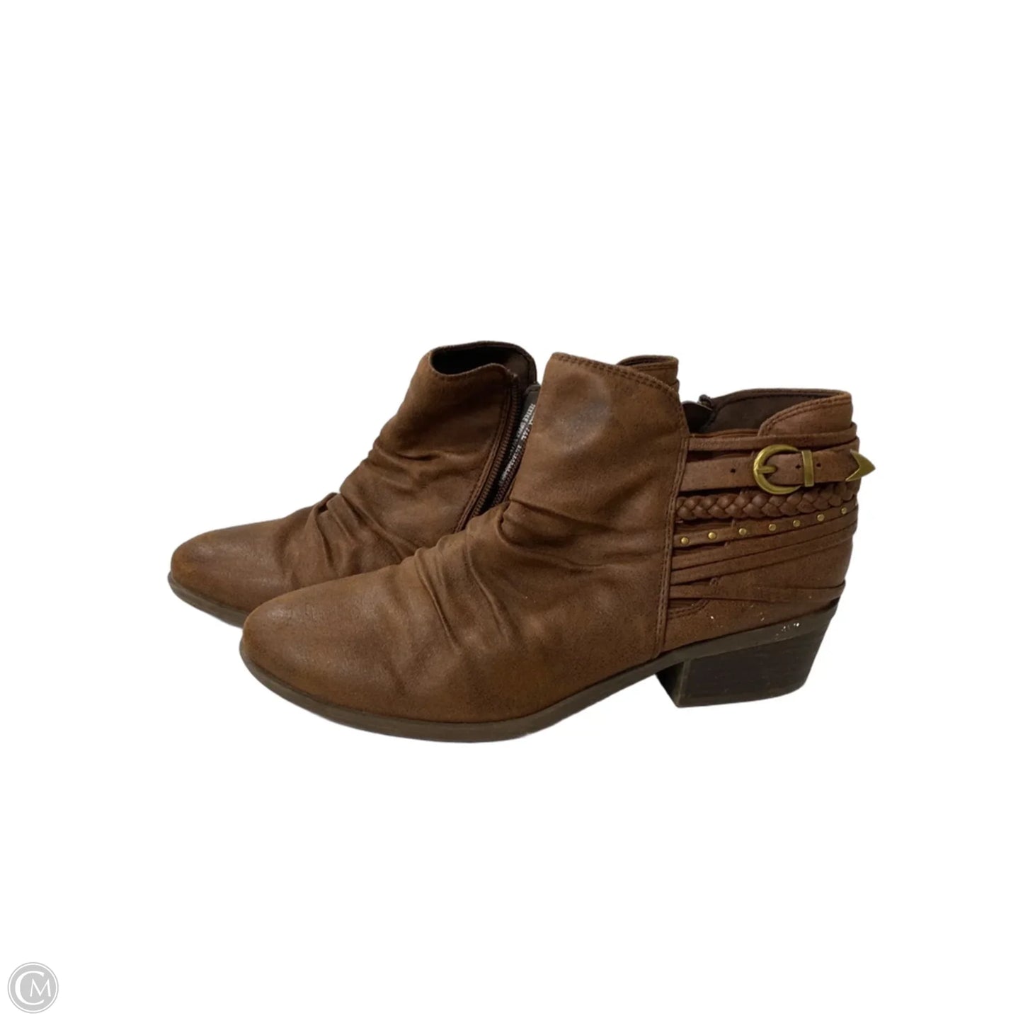 Boots Ankle Heels By Bare Traps In Brown, Size: 7.5