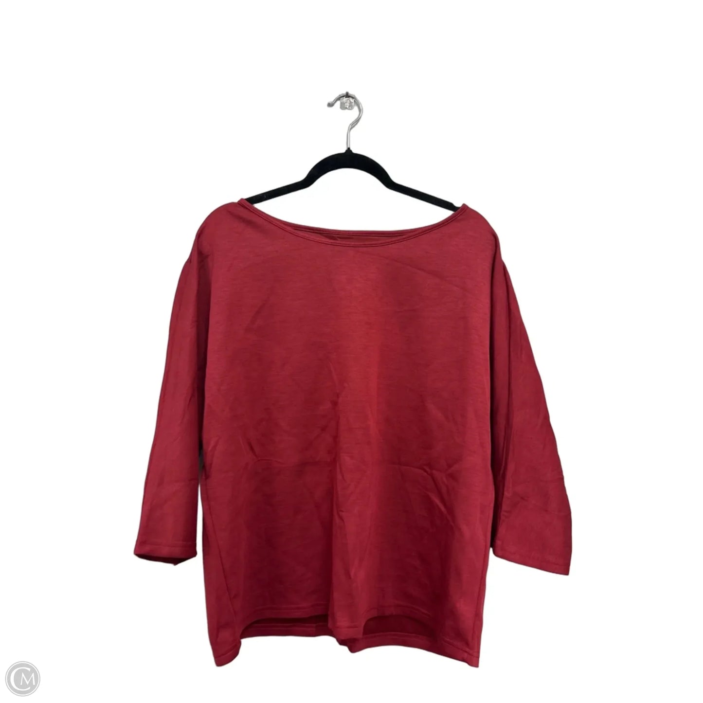 Top 3/4 Sleeve Basic By Clothes Mentor In Maroon, Size: Xxl