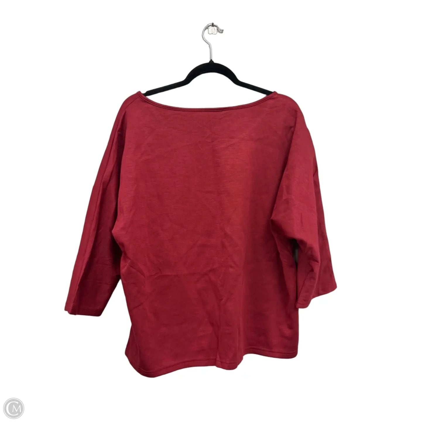 Top 3/4 Sleeve Basic By Clothes Mentor In Maroon, Size: Xxl