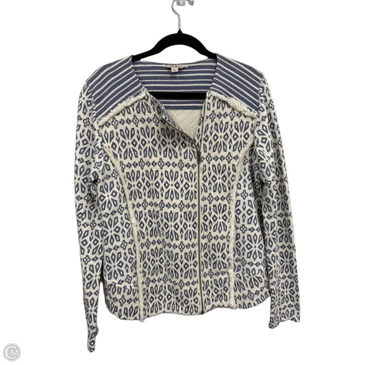 Jacket Other By Lucky Brand In Blue & Cream, Size: L
