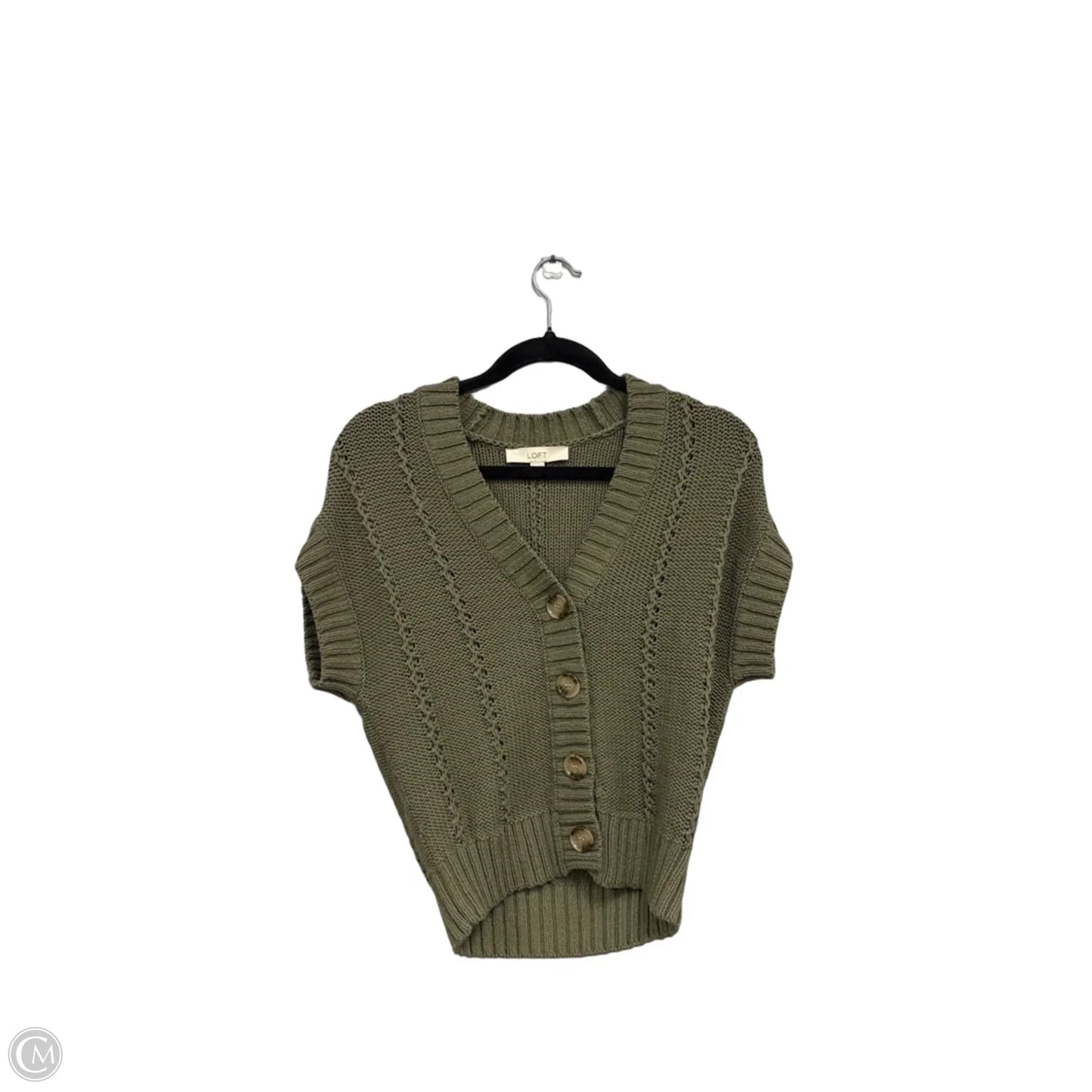 Sweater Short Sleeve By Loft In Green, Size: Xs