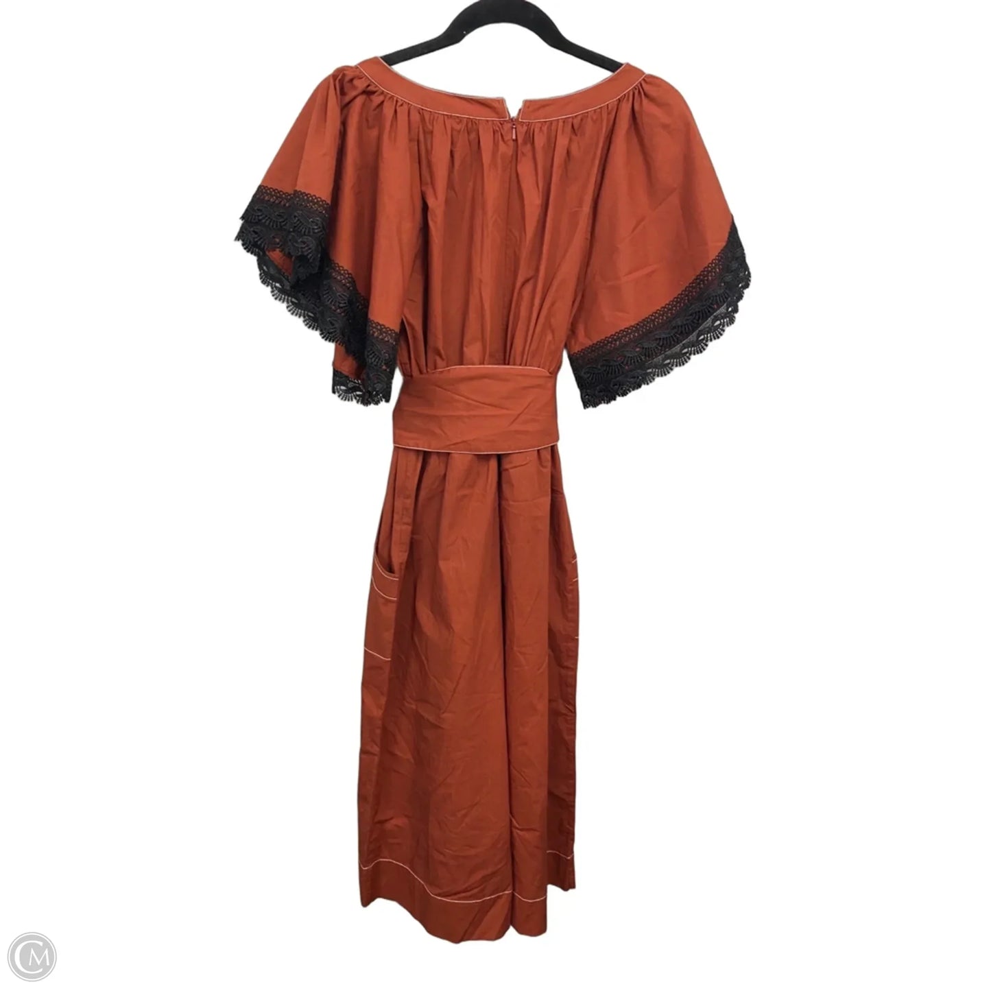 Jumpsuit By Eshakti In Black & Orange, Size: L