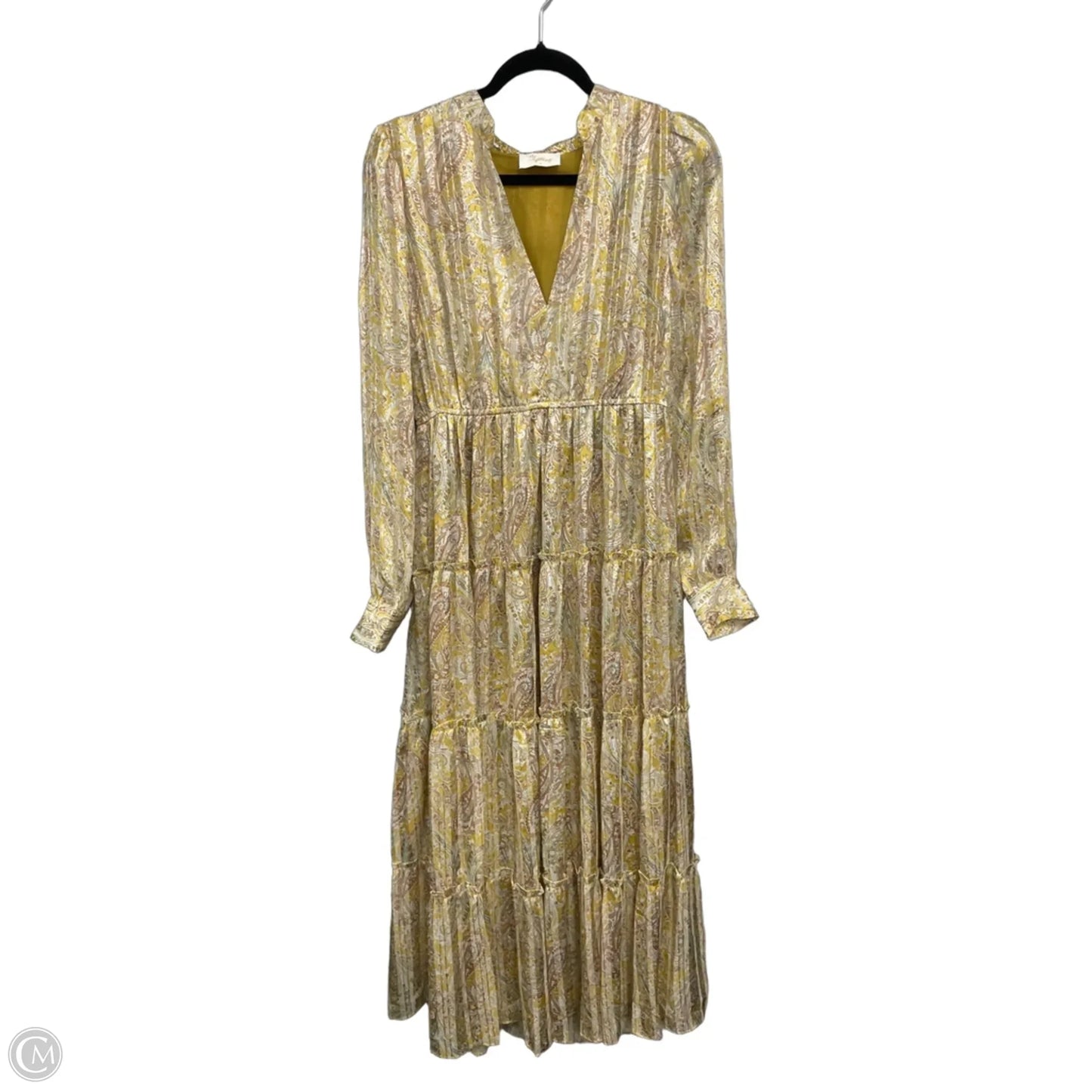 Dress Casual Maxi By Clothes Mentor In Brown & Gold, Size: S