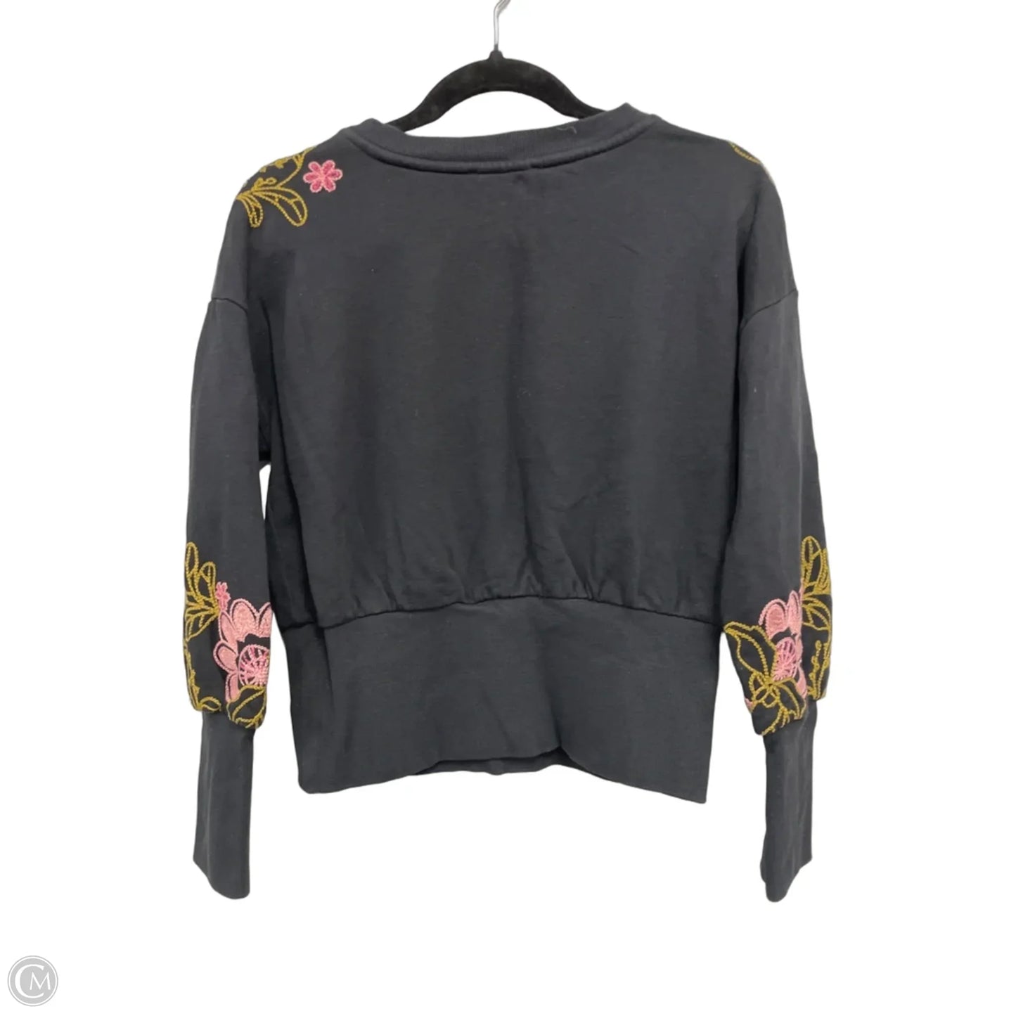 Sweatshirt Crewneck By Anthropologie In Black & Pink, Size: S