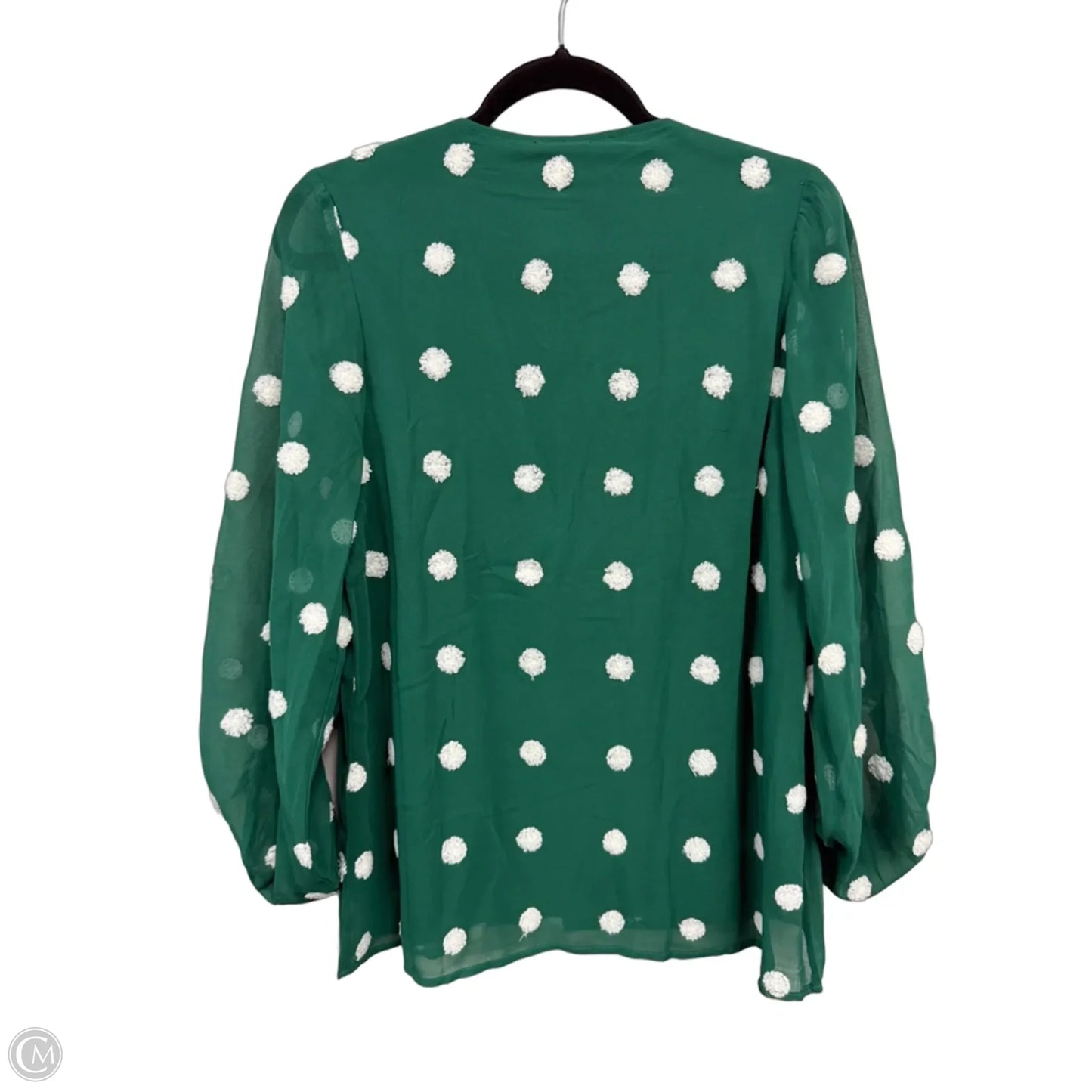 Top Long Sleeve By Jodifl In Green & White, Size: S